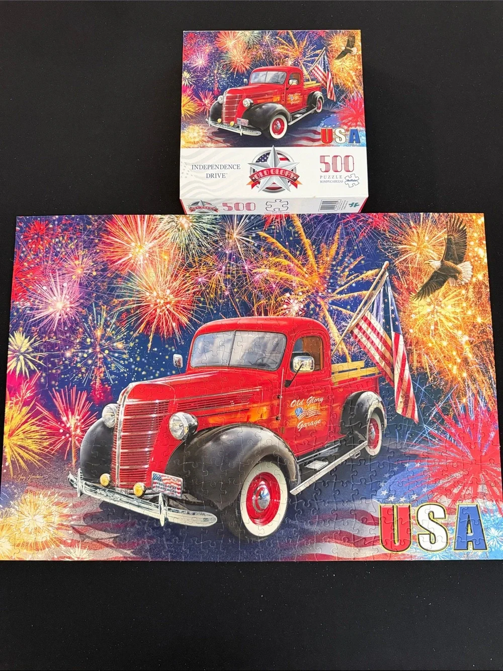 Classic Red Vintage Truck 500-Piece Puzzle by